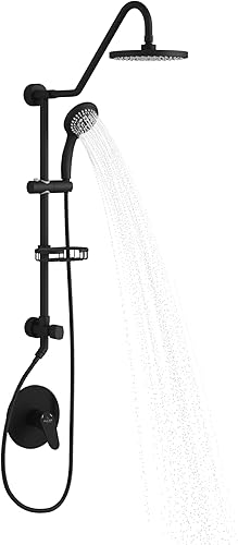 Miniatura 10 de PULSE ShowerSpas 1011-lll-MB- Kauai III - Sistema de regadera, con cabezal de regadera tipo lluvia de 8", regadera de mano de 5 funciones, barra