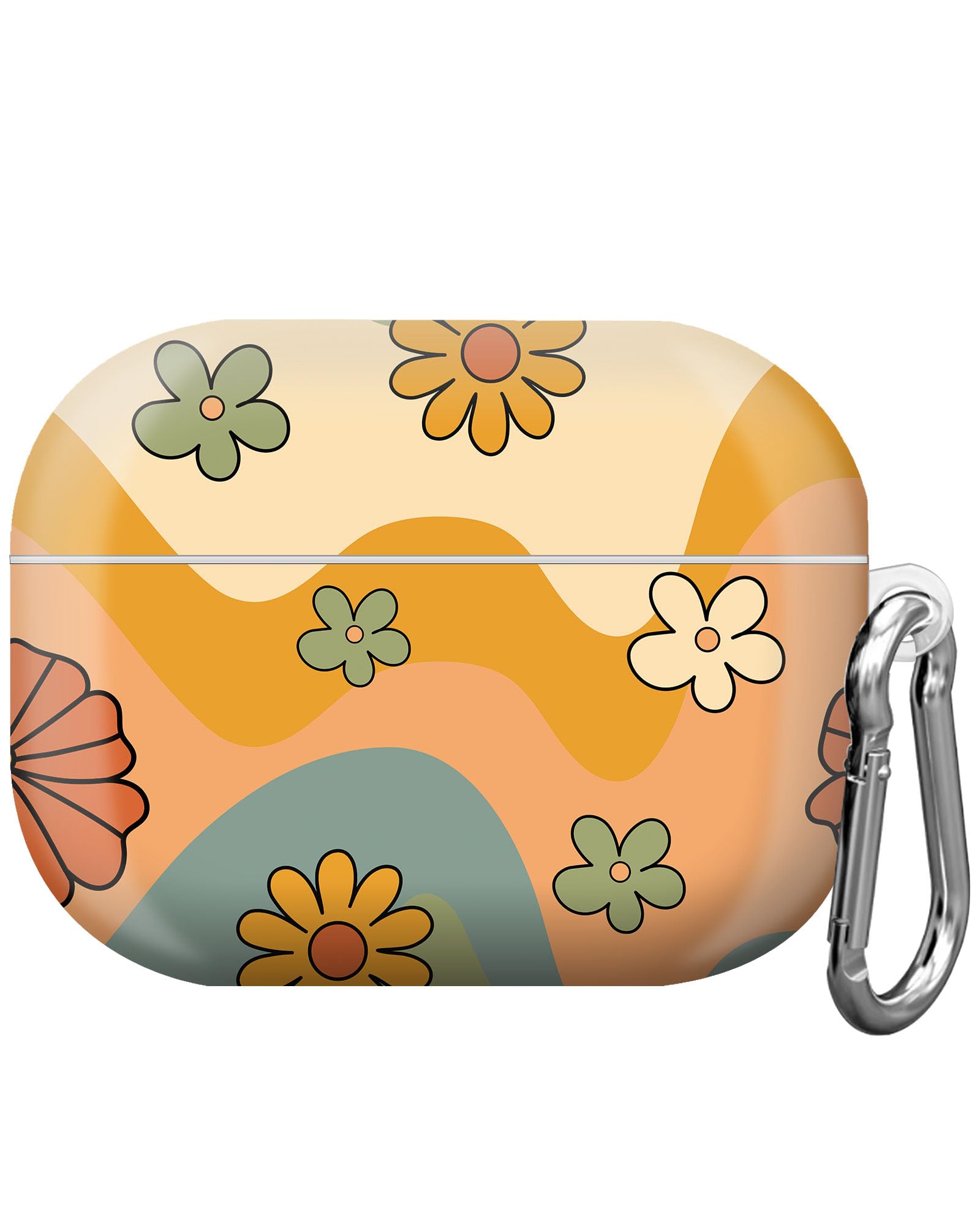 for Airpod Pro 2nd&1st Case Cover with Keychain Cute Hard & Shockproof Skin Compatible with Airpod pro 2nd&1st Generation for Men Women & Girls（Waves