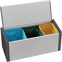 BuyStar Storage Box 87 Litres for Separated Collection 85 x 34 x 38 cm + 3 Recycling Bags – for Outdoor, Anti-Odour, Resin, Terrace, Garden, Organization, Storage – Made in Italy