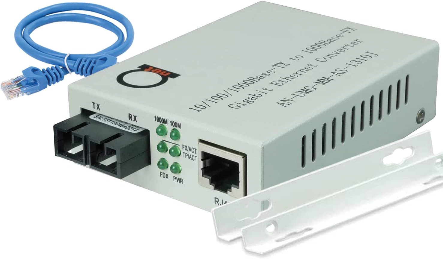 Multimode Gigabit Fiber Media Converter - Built-In Fiber Module 2 km (1.24 miles) SC – to UTP Cat5e Cat6 10/100/1000 RJ-45 – Auto Sensing Gigabit or Fast Ethernet Speed - Jumbo Frame - LLF Support