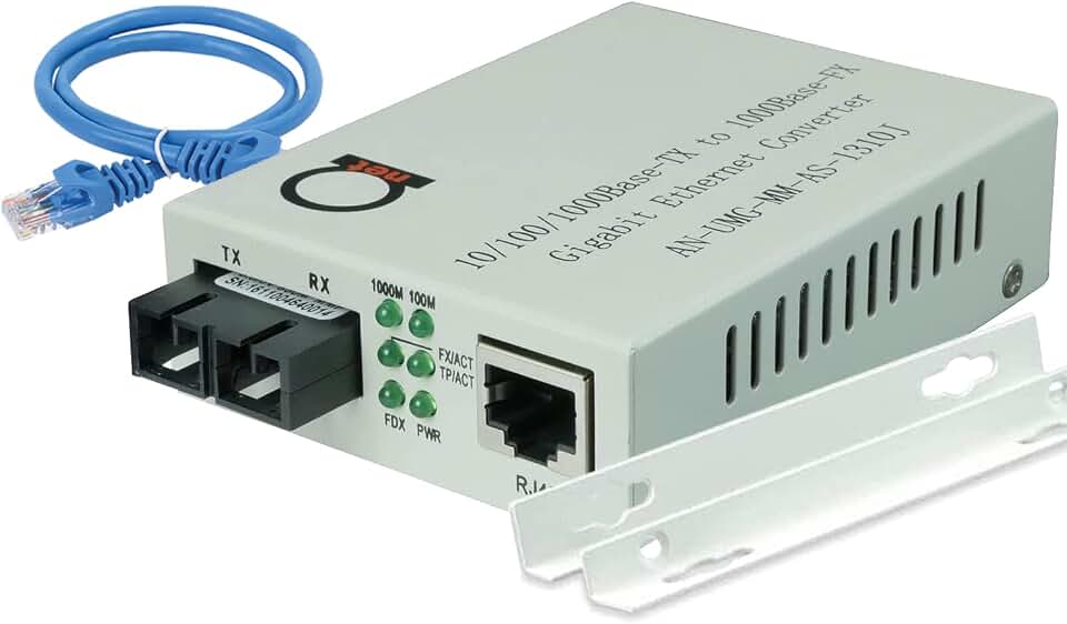 Conversor multimídia de fibra Gigabit multimodo – Módulo de fibra integrado 2 km (1,24 milhas) SC – para UTP Cat5e Cat6 10/100/1000 RJ-45 – Sensor automático Gigabit ou Fast Ethernet Speed – Estrutura jumbo – Suporte LLF