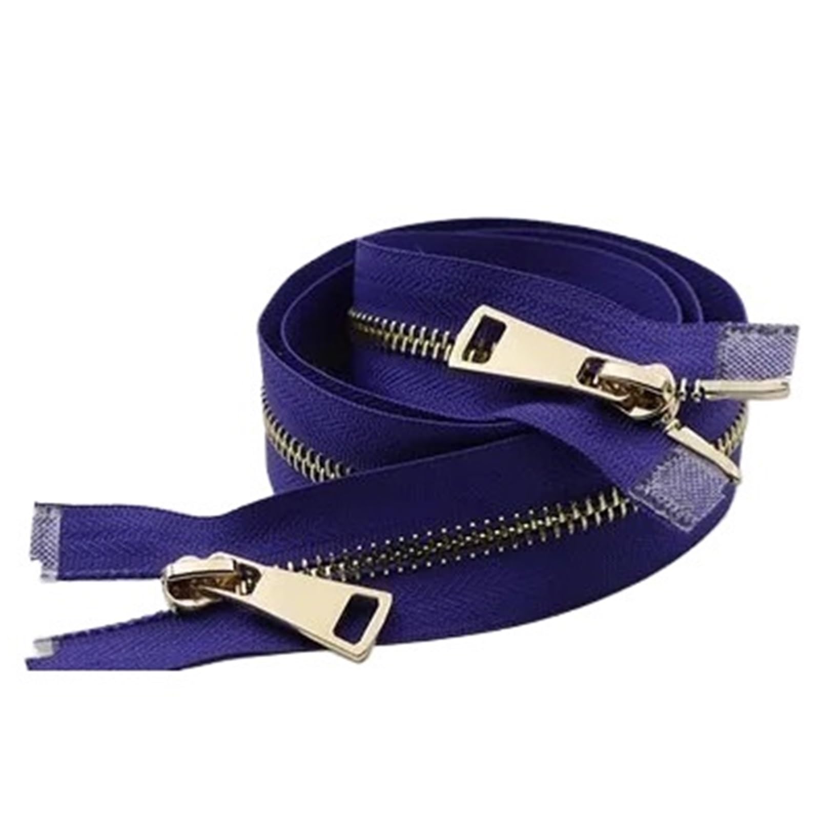 Two Way Separating Zipper, Two Way Separating Zipper Size 5 Multicolor 80cm Metal Gold Teeth Double Sliders(Purple A)
