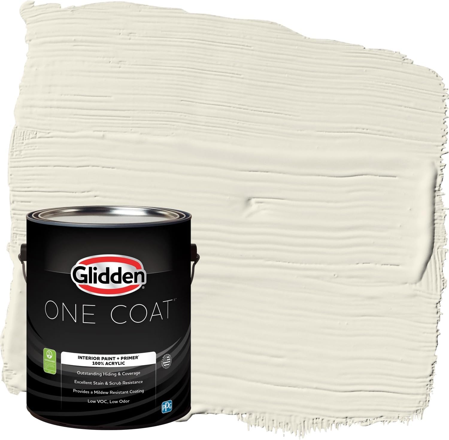 Glidden Interior Paint + Primer White/Off White, One Coat, Flat, 1