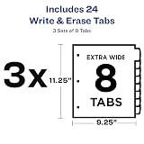 Avery Write & Erase Pocket Plastic Dividers, 8-Tab, Color, 3 Sets – view 3