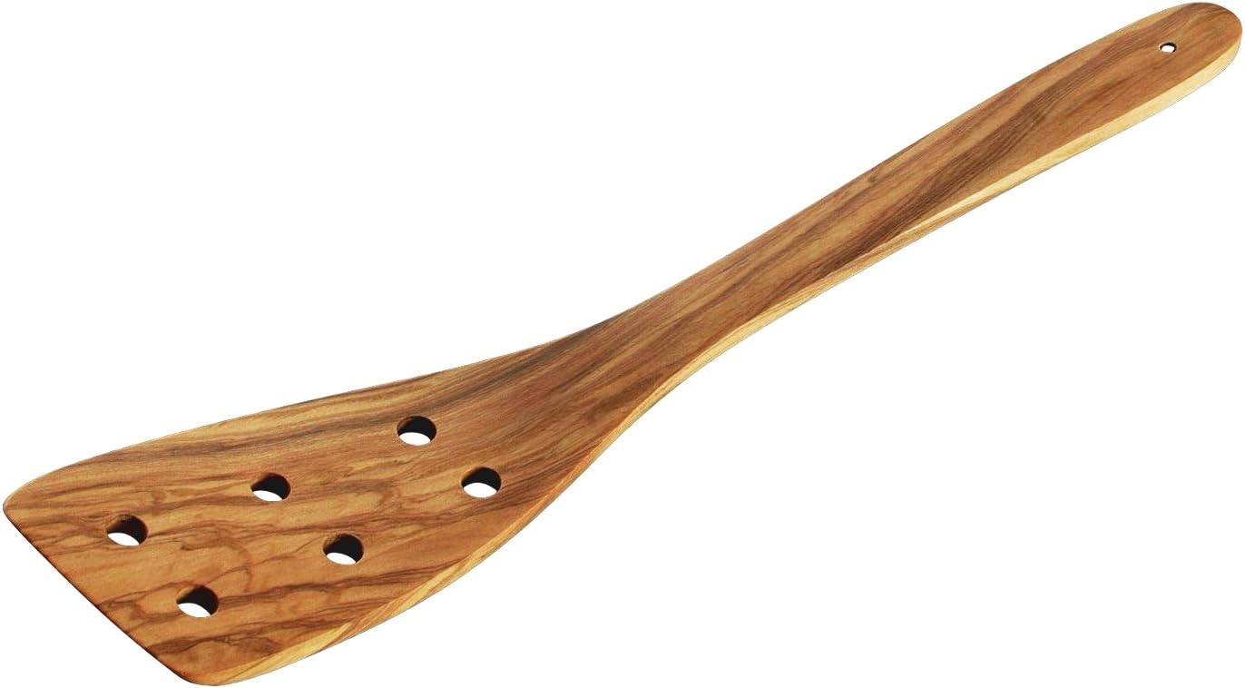 Cilio Toscana Olive Wood Kitchen Utensil-For Serving, Mixing and Stirring-Non-Stick Cooking, Stirring Spoon, 11.8"