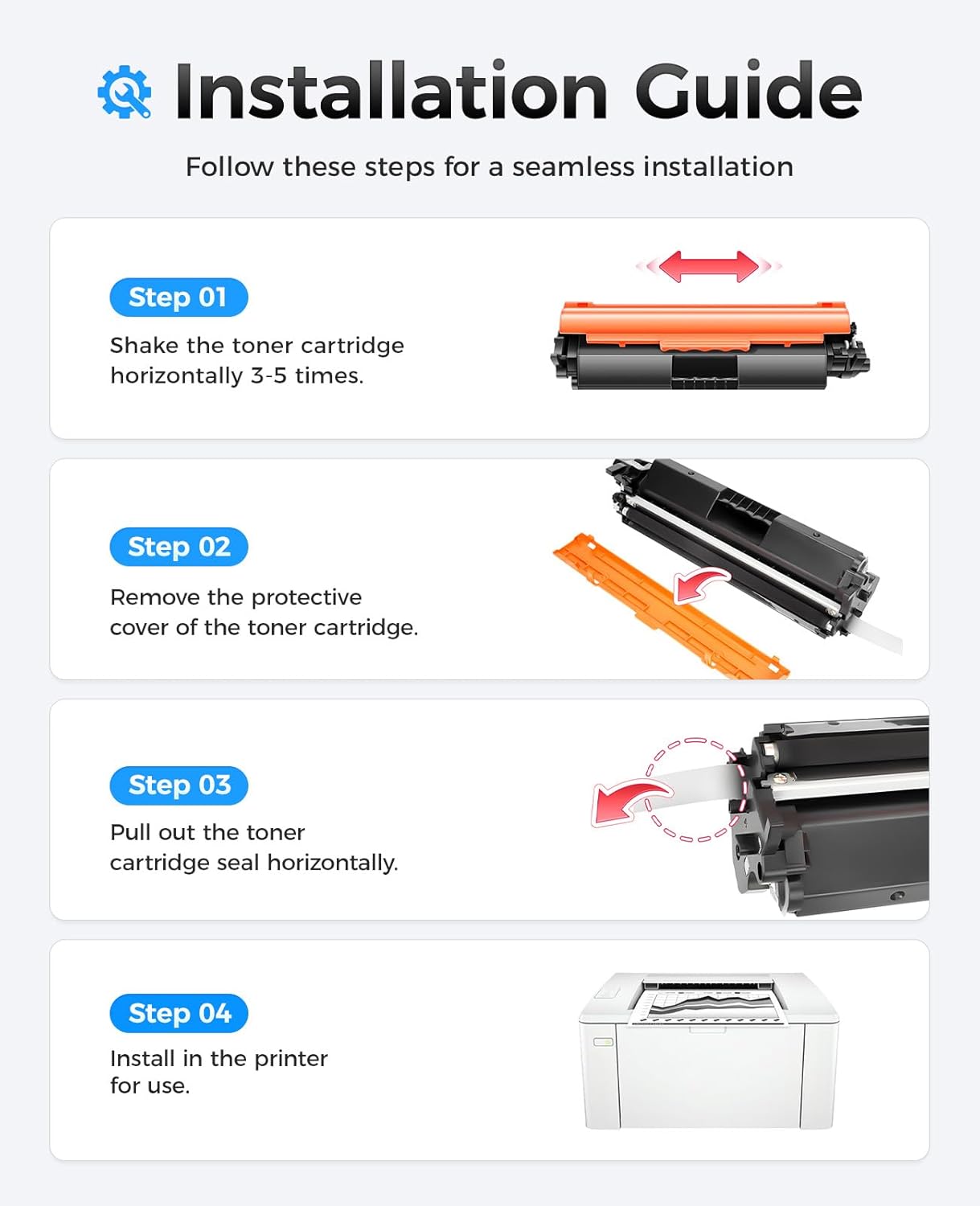 17A Black Toner Cartridge 2-Pack with chip High Yield Replacement for HP 17A CF217A Toner Compatible with HP LaserJet Pro MFP M130a M130fn M130fw M130nw M102a M102w Printer M130 M102 Series Ink Copy