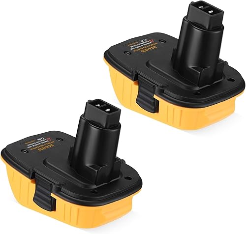Paquete de 2 adaptadores de batería DCA1820 de 18 V a 20 V para herramientas Dewalt de 18 voltios, convierte la batería de litio Dewalt de 20 V