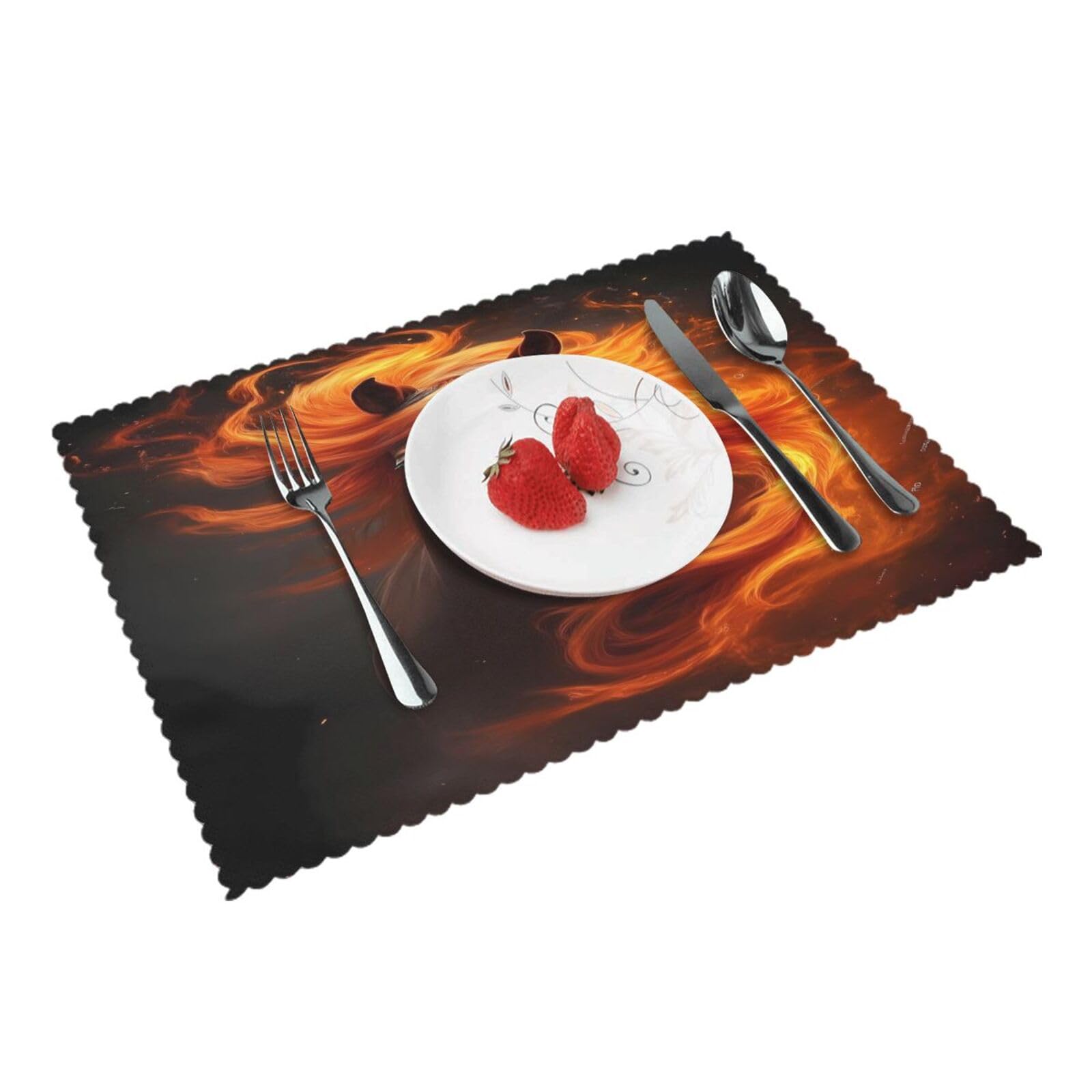 Flame Horse (2) Placemats Set of 4 Print Table Mats Place Mats Table Decor for Kitchen Dining 12X18 in