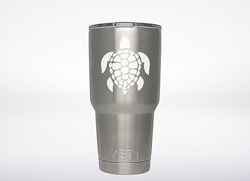 Calcomanía de tortuga marina de la marca ViaVinyl original para vasos y tazas Yeti y Rtic, computadoras portátiles y MacBooks, iPads y tabletas, disponible en Yaxa Peru