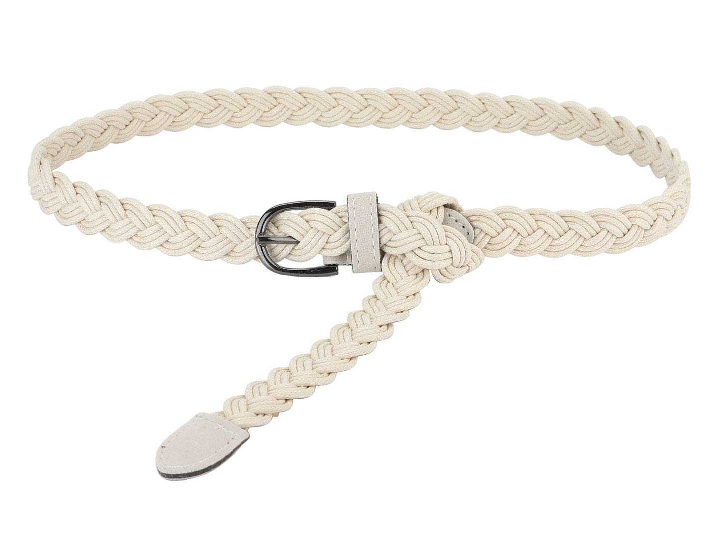 sourcing mapsourcing map Adjustable Thin Braided Waistband Rope Faux Leather Belts for Women