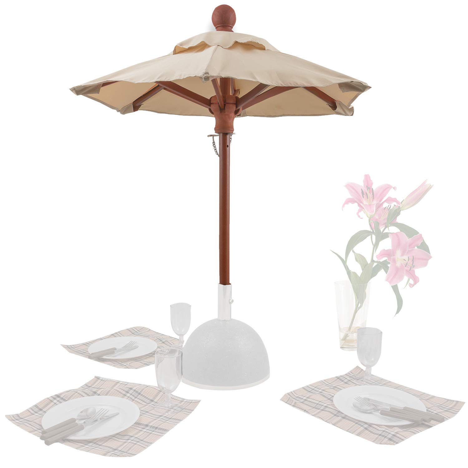 anndora Mini Tisch Sonnenschirm Dekoschirm 100 cm rund