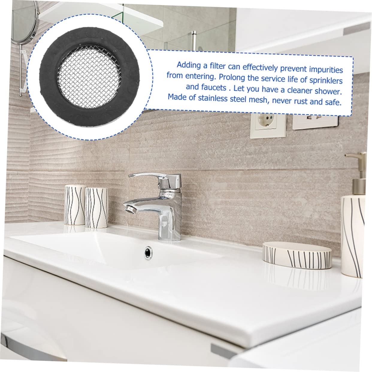 Mikikit Silicone Washer Gasket Kit Shower Head Gasket Hose Screen Garden Hose Filter Hard Water Filter