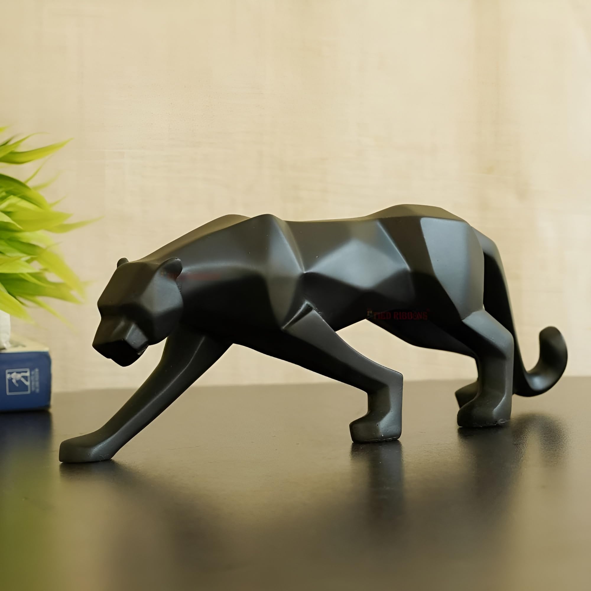 Dipscraft Resin Black Jaguar Showpiece for Home Decor/Black Panther Statue for Living Room Decor, Cheetah Showpiece Office Decor Item, Pack of 1 (Black)