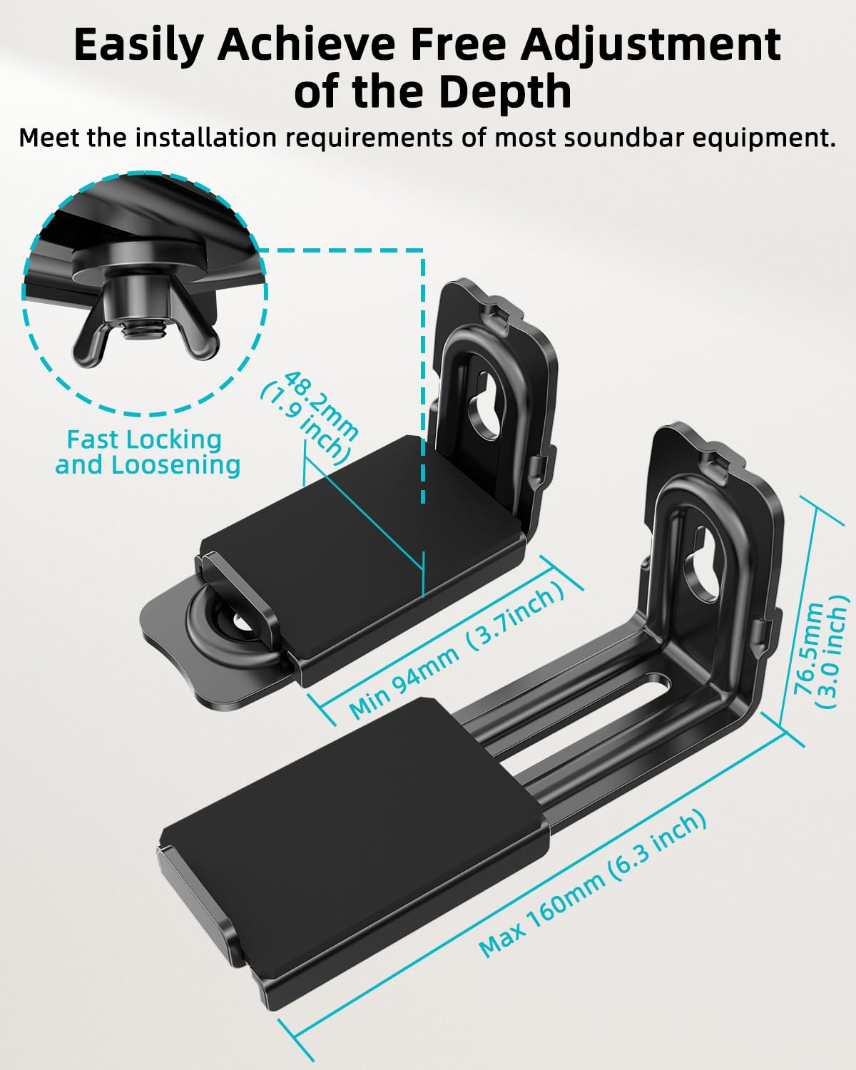 Amazon | HCMOUNTING ユニバーサルサウンドバー壁掛けブラケット