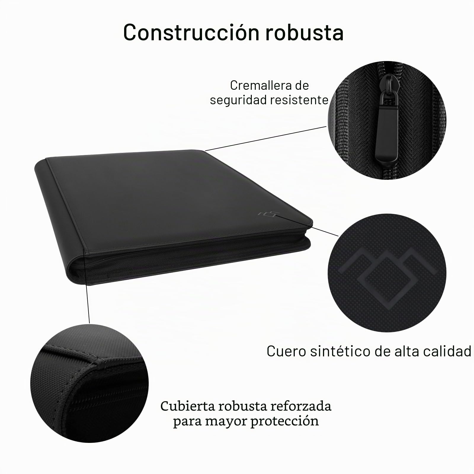 GrinOwl - Carpeta de tarjetas de 16 bolsillos, se adapta a 1216 tarjetas de intercambio, más de 1200 bolsillos, carpeta de álbum de tarjetas coleccionables sin anillo para TCG (negro)