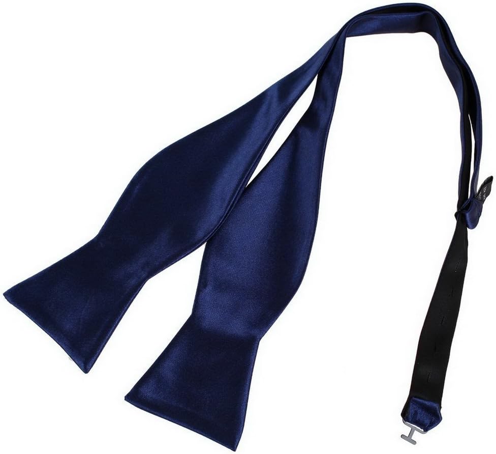 Dan SmithWedding Solid Bowtie Self Bow Tie Feel Silk Famliy Shirt Self-Tied Bow Tie Pocket-Square Cuff Set