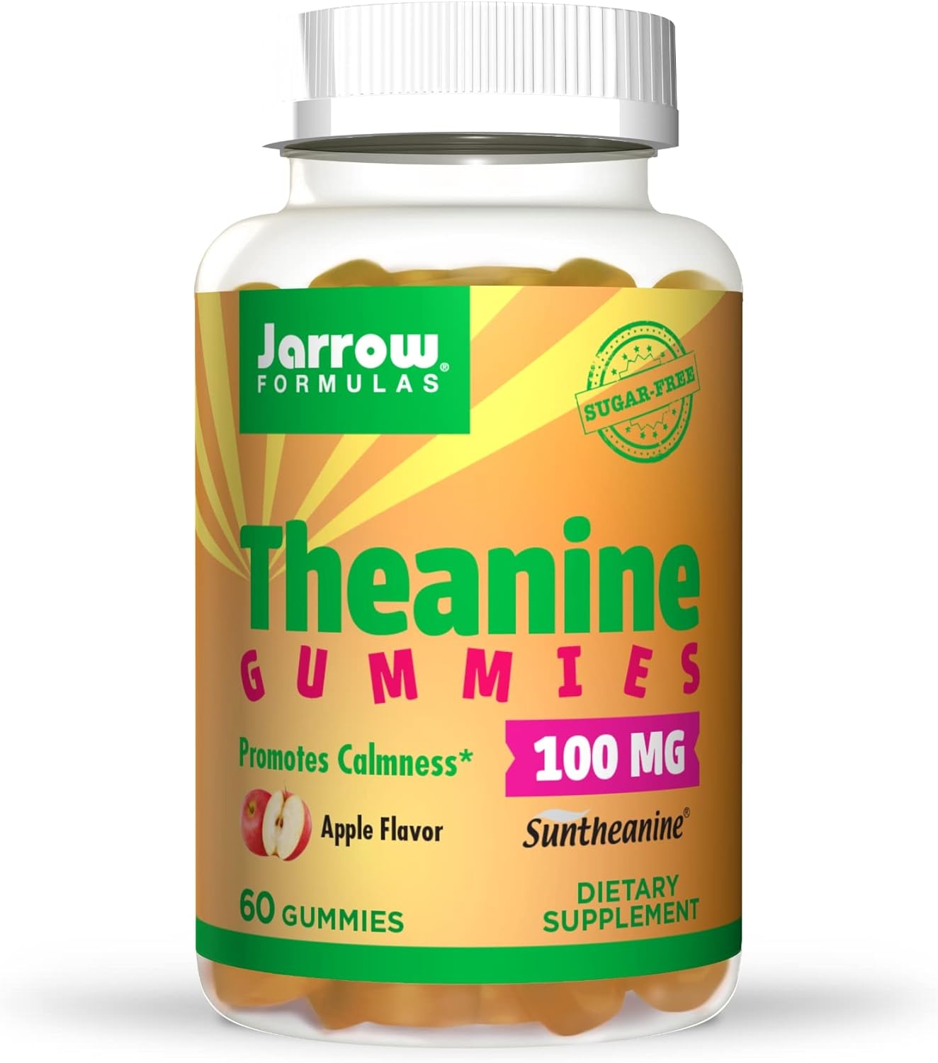 Jarrow Formulas Theanine Gummies 100 mg 60 Apple Gummies