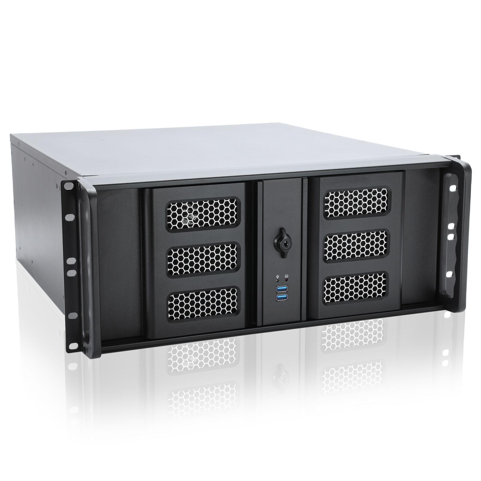 4U Rackmount Server Chassis with 3x5.25 Front Bays+7x3.5 +3x2.5 Drive Bays