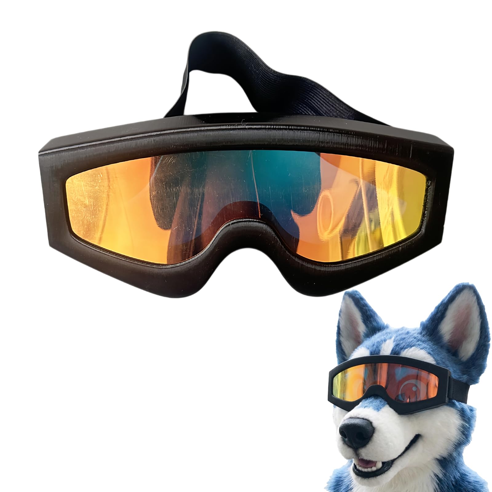 Occhiali da Fursuit con Lenti Riflettenti, Cinturino Regolabile, Accessorio Cosplay per Anime Convention, Furry, Comic Con e Halloween