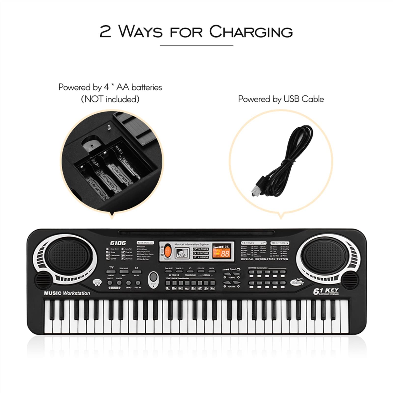 61 Tasti Tastiera Elettronica Per Pianoforte Digitale Con Microfono Per Studenti Musicali Per Gli Studenti Di Pianoforte Tastiera Pianoforte