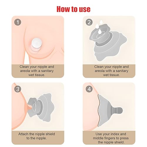 Miniatura 7 de Protectores de pezón para recién nacido lactante, protector de pecho de doble capa, para dificultades de pestillo o pezones planos o invertidos,