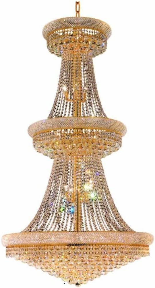 Elegant Lighting 1800 Primo Collection Large Chandelier 42" D x 72" H -38 Light,Gold Finish with Royal Cut Crystals