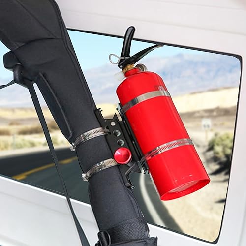 Miniatura 5 de Soporte universal montable de aluminio para extintoresbotellas, para vehículos, ajustable