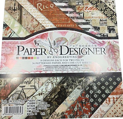 Gnognauq 40Pcs Multi-Colored Designer Paper Decorative Craft Paper for Creative Scrapbooking and Cards,7’’X7” (DSM010)
