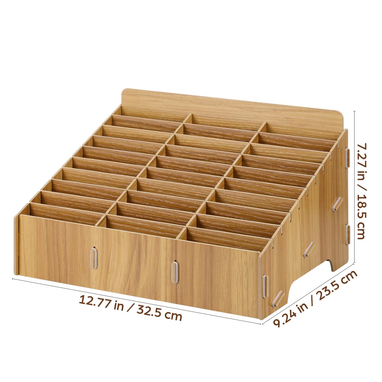 Operitacx Organizzatore Porta Cellulari da 30 Posti Multiplo in Legno, Scatola Porta Telefoni da Tavolo con Scomparti, 32,5 x 23,5 x 18,5 cm, per Aula, Ufficio e Riunioni, Bianco