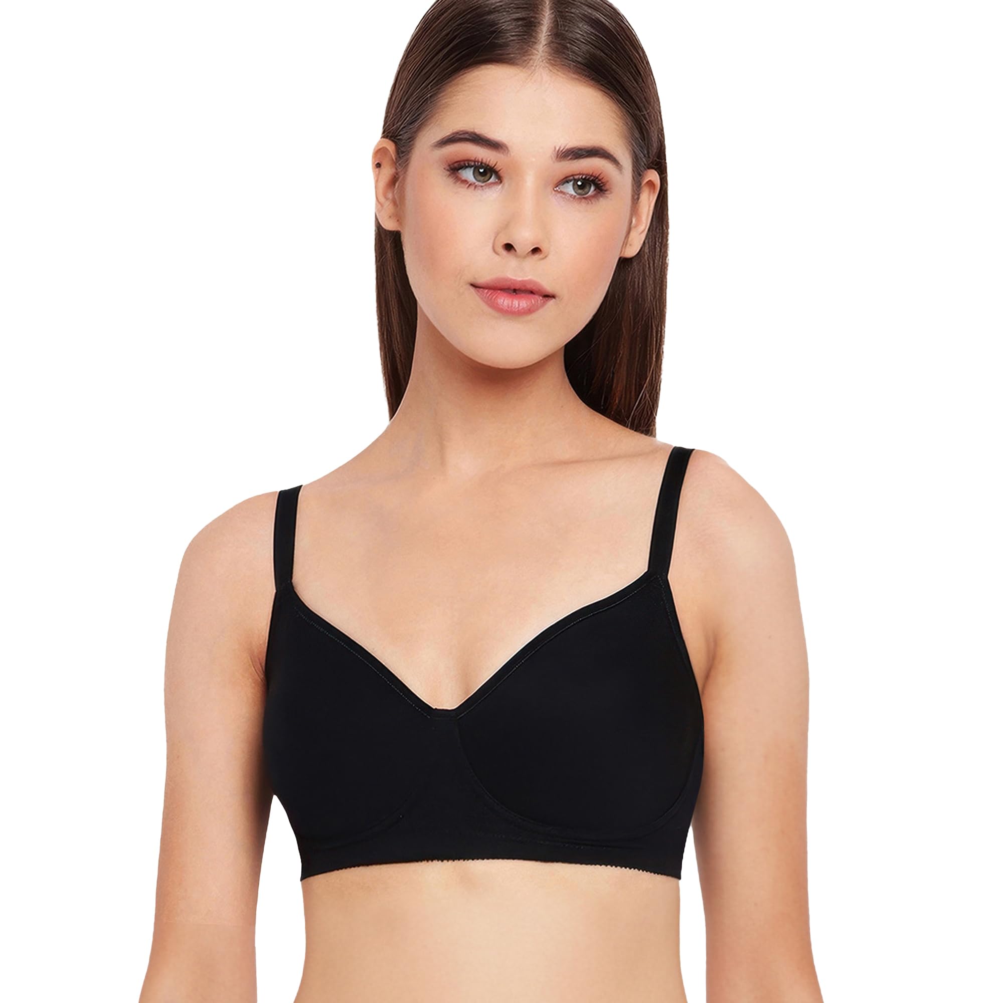 Enamor A042 Side Support Shaper Supima Cotton Everyday Bra - Non-Padded, Wirefree & High Coverage Black