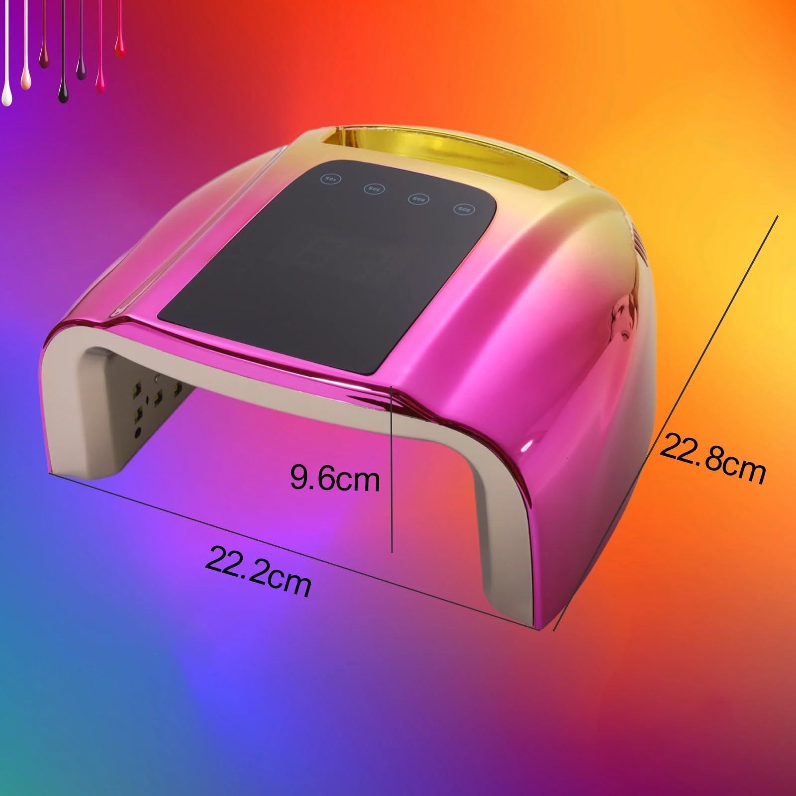 Lampa UV LED do paznokci 96 W, akumulatorowa suszarka z automatycznym czujnikiem, szybkoschnąca, wszystkich rodzajów lakierów żelowych Praktyczny