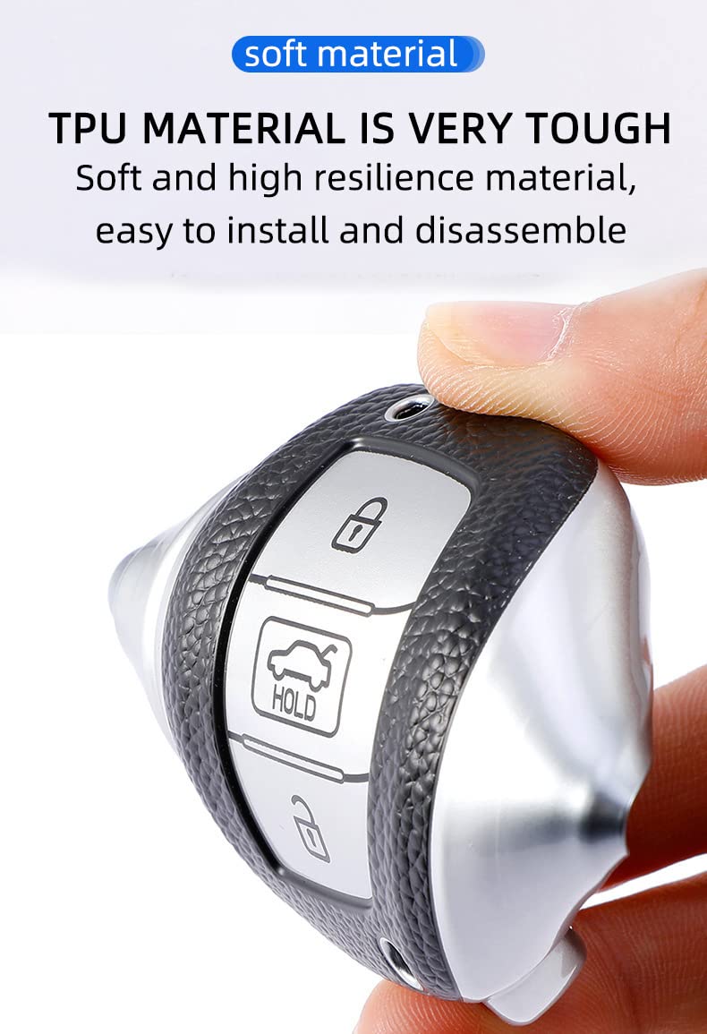KUNIO Keyless Fob Case fit for Hyundai, Kona, i10, i30, i20, Ioniq Hybrid, Tucson, Santa Fe, ix35, Mistra - Image 4