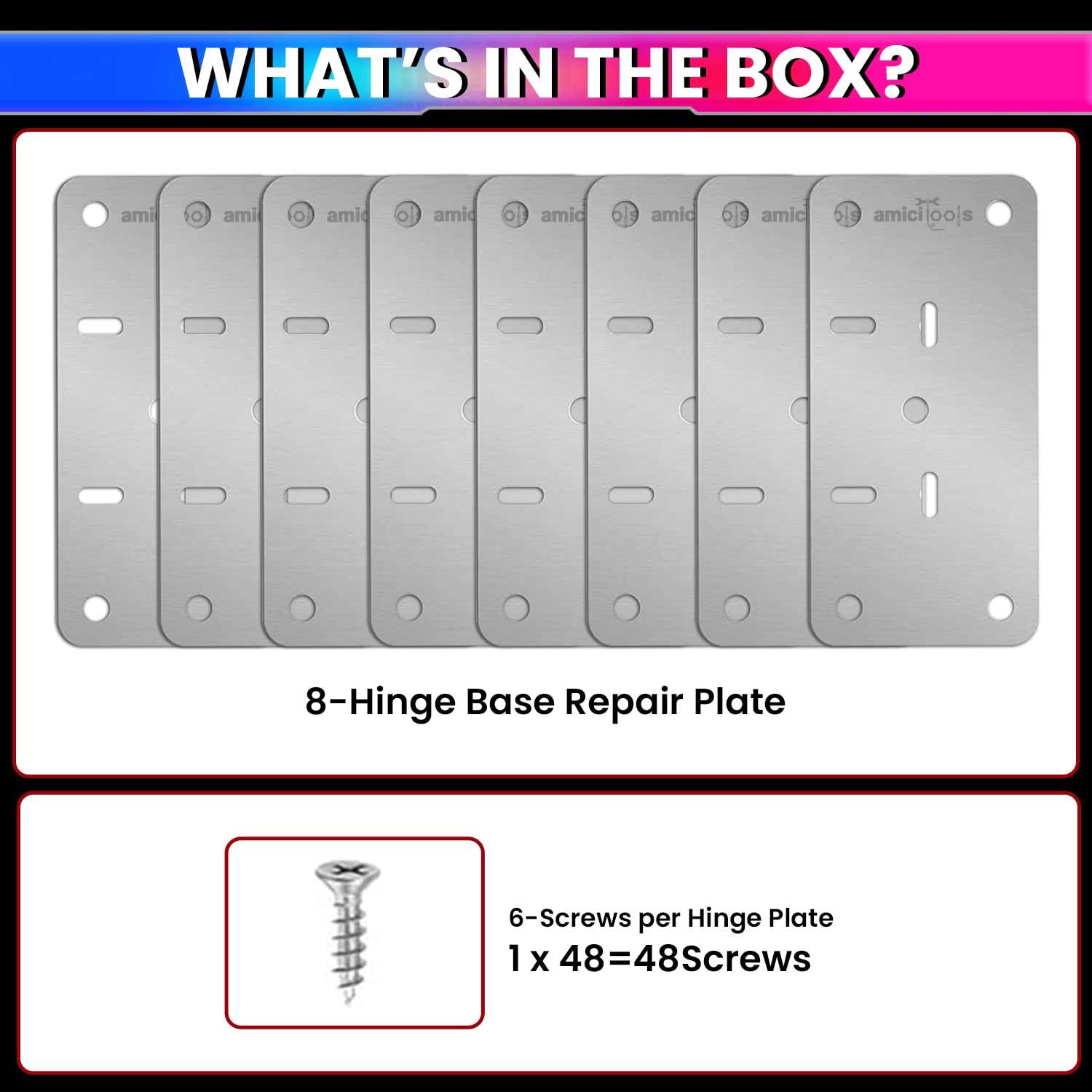 amiciTools Hinge Repair Plate | Stainless Steel (SS202) — Amazon image 6