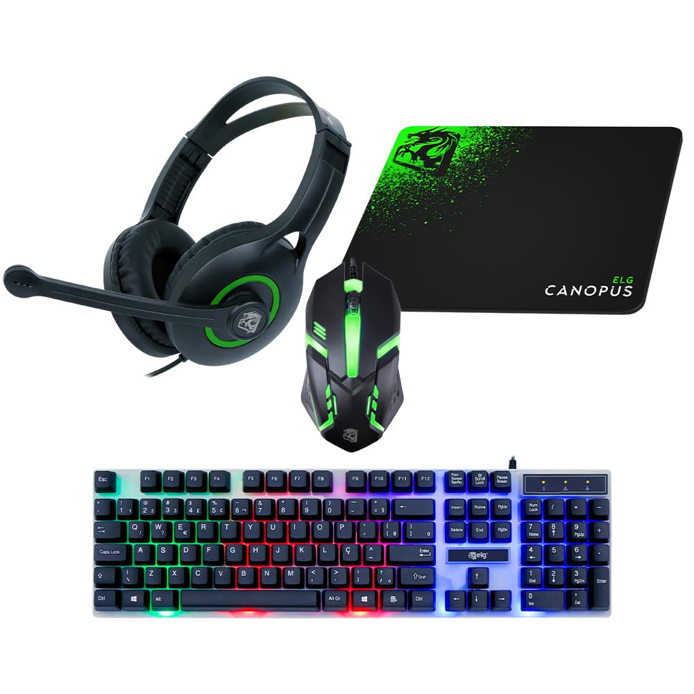 ELG CGCS41 Kit Gamer Completo - Teclado ABNT2, Mouse LED 7 Cores