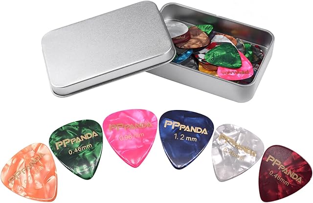 Guitar Picks 32pcs, PPpanda Guitar Plectrums For Your Electric, Acoustic, or Bass Guitar 0.46 0.71 0.96 1.2mm