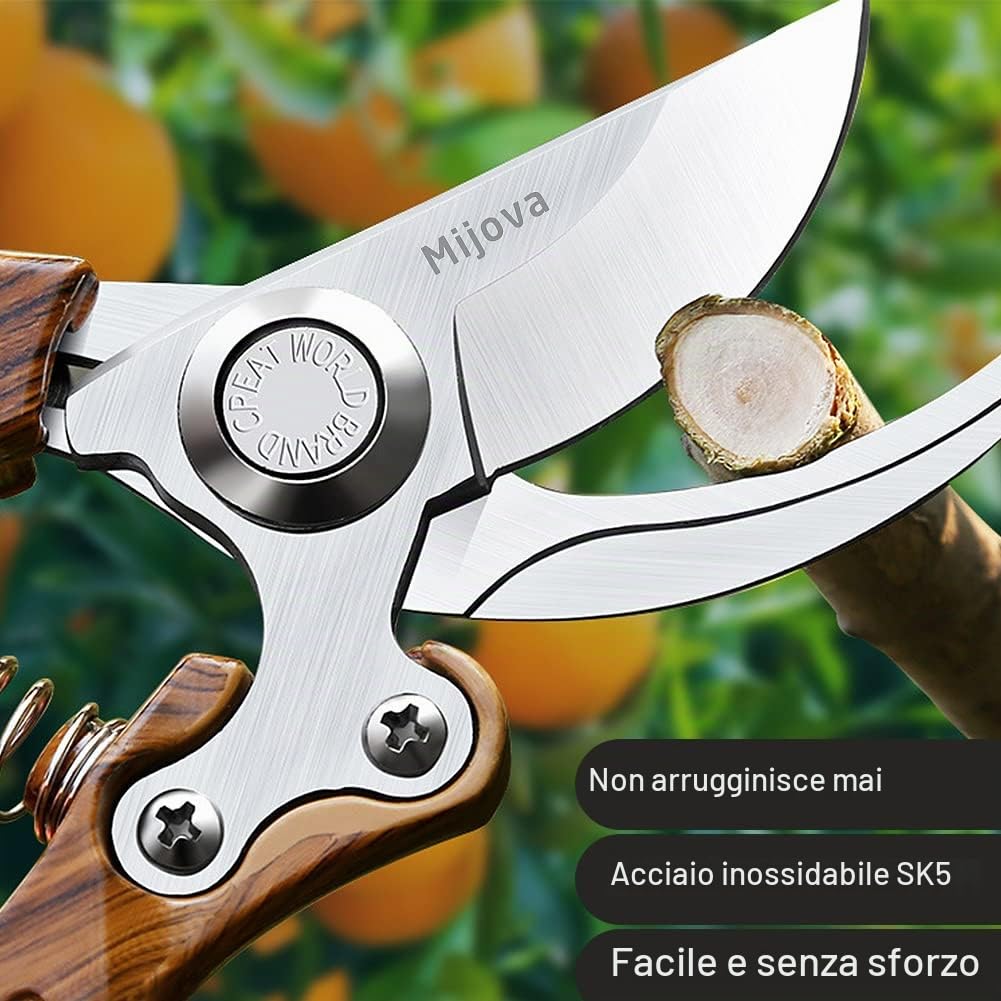 Cesoie, cesoie da potatura per giardinaggio Heavy Duty con lame in acciaio inossidabile a prova di ruggine, migliori potatori a mano cesoie da giardino strumenti ergonomici da giardinaggio (MJ005)