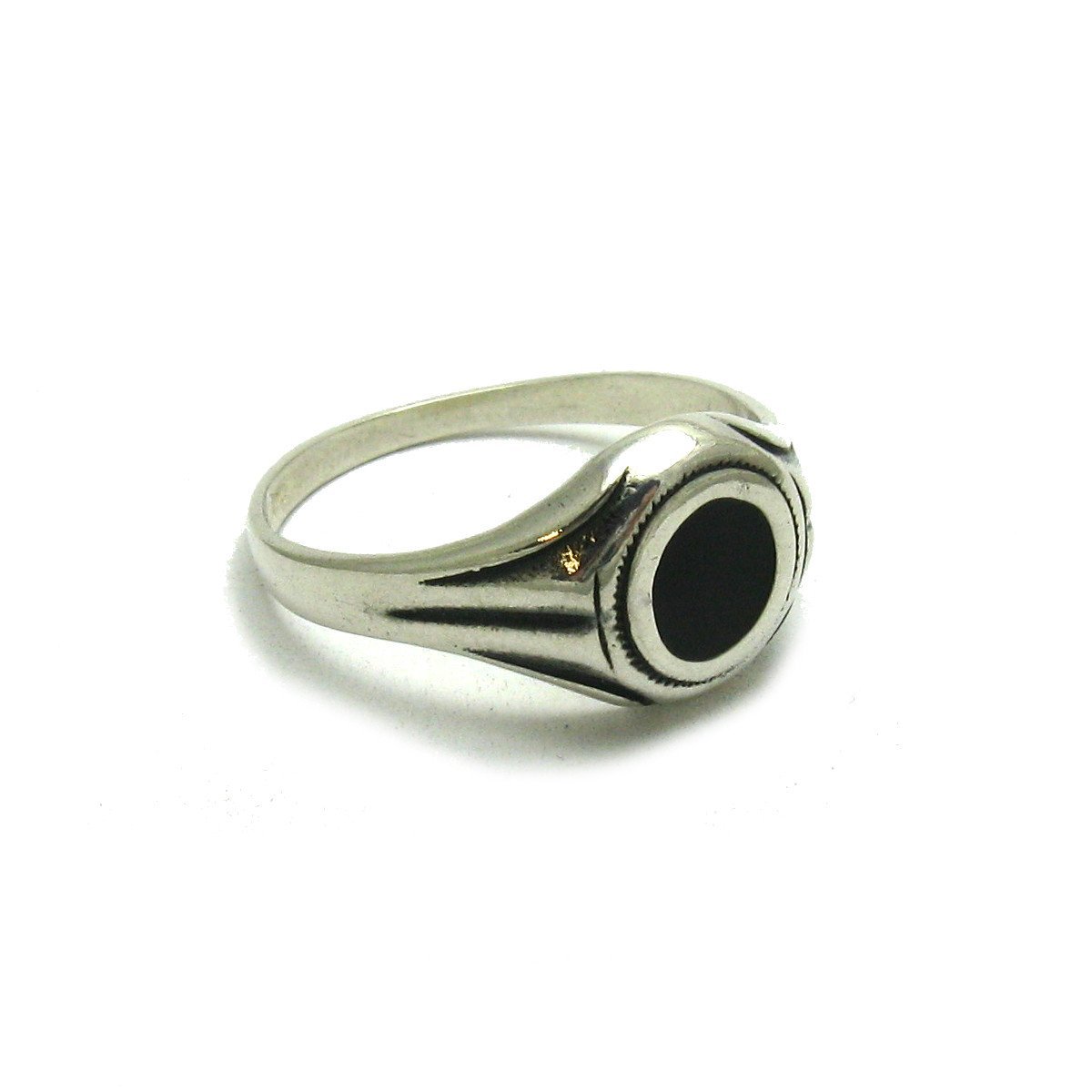 Sterling silber herren ring mit schwarz emaille 925 Empress Größe 49-75