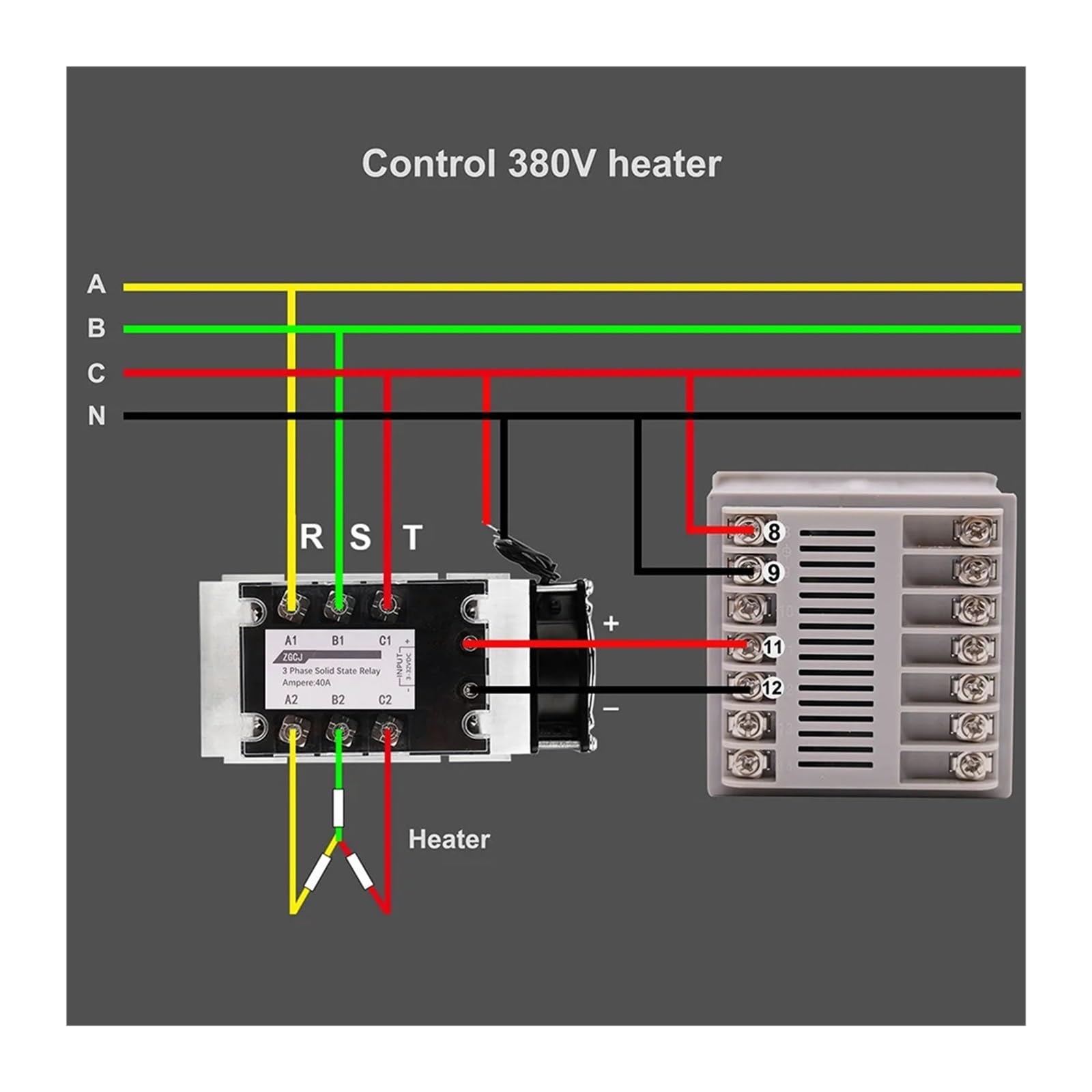 regulator temperatury 4-przewodowy trójfazowy programowalny termostat krzywej z rampą regulatora temperatury PID i trójfazowym timerem temperatury SSR 2 w 1(With SSR and probe 2)