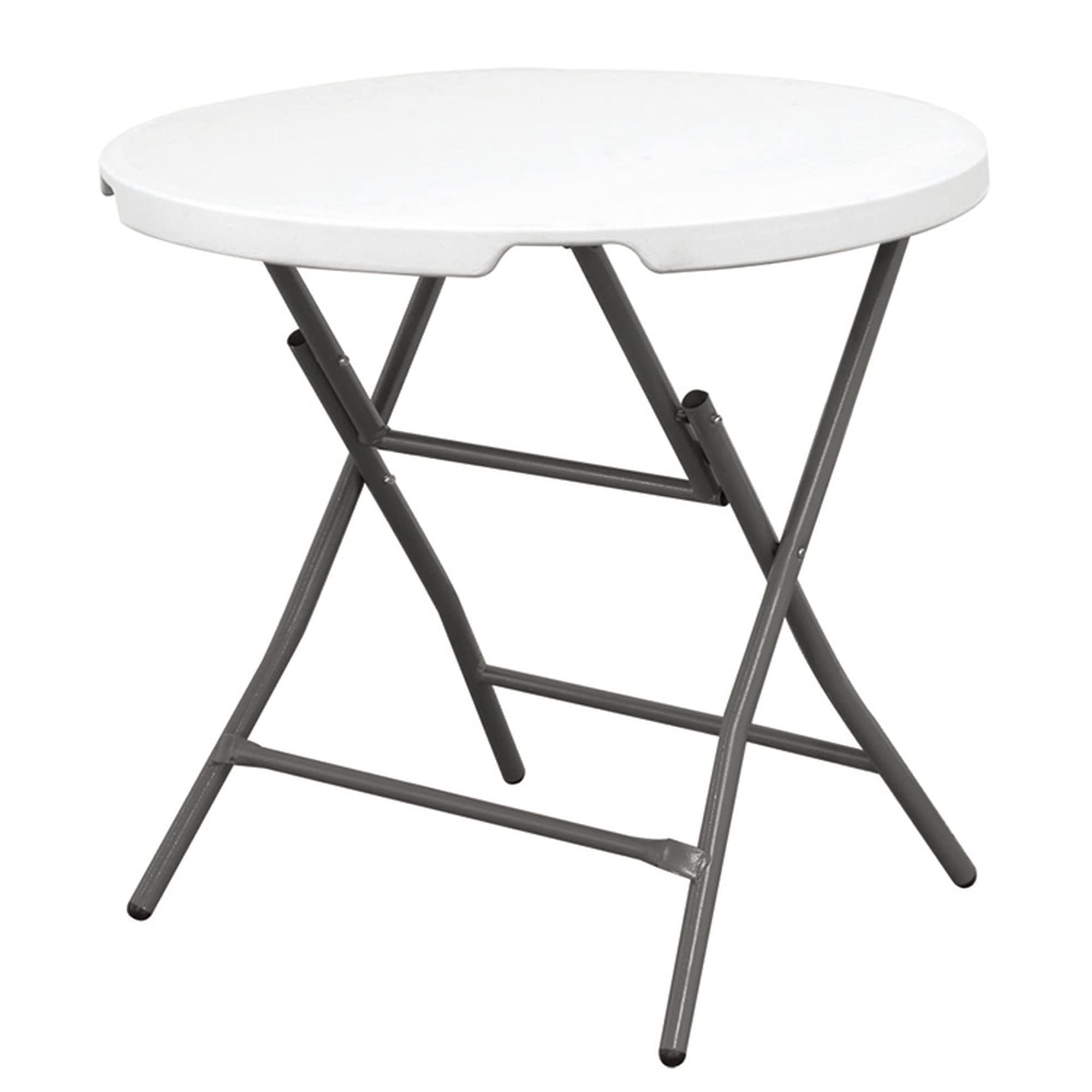 Mesa de cóctel plegable 80 x 80 x 74 cm, Sistema compacto de plegado de patas y asa para su desplazamiento