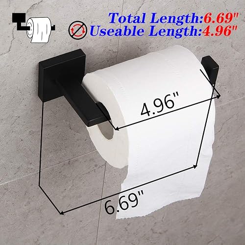 Miniatura 4 de GERZWY Juego de herrajes para baño de 3 piezas, soporte para papel higiénico, anillo de toalla y gancho para toallas montado en la pared PVD