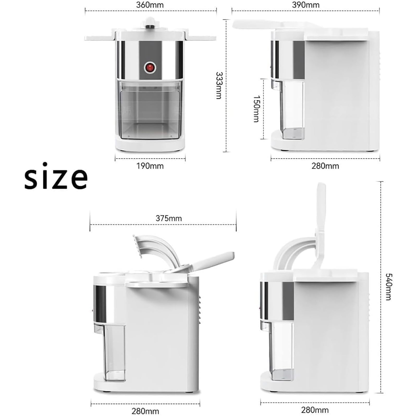 Tritaghiaccio Elettrico 220v 200w, con Lame Professionali in Acciaio Inossidabile, Ideale per Preparare Frullati E Bevande Fredde.