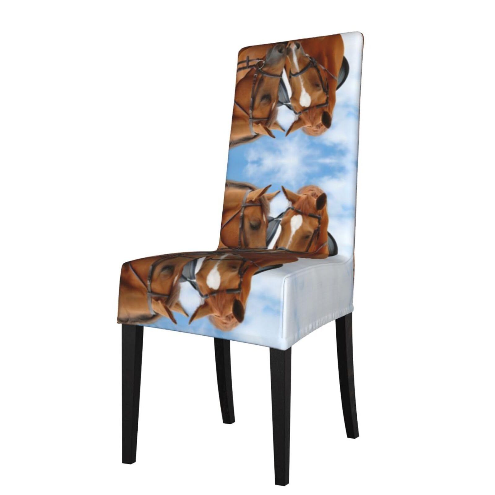 YYHWHJDE Couple Horse Prints Protection Cover for Dining Chair – Stretchable Slipcovers for a Refreshing Dining Room Makeover