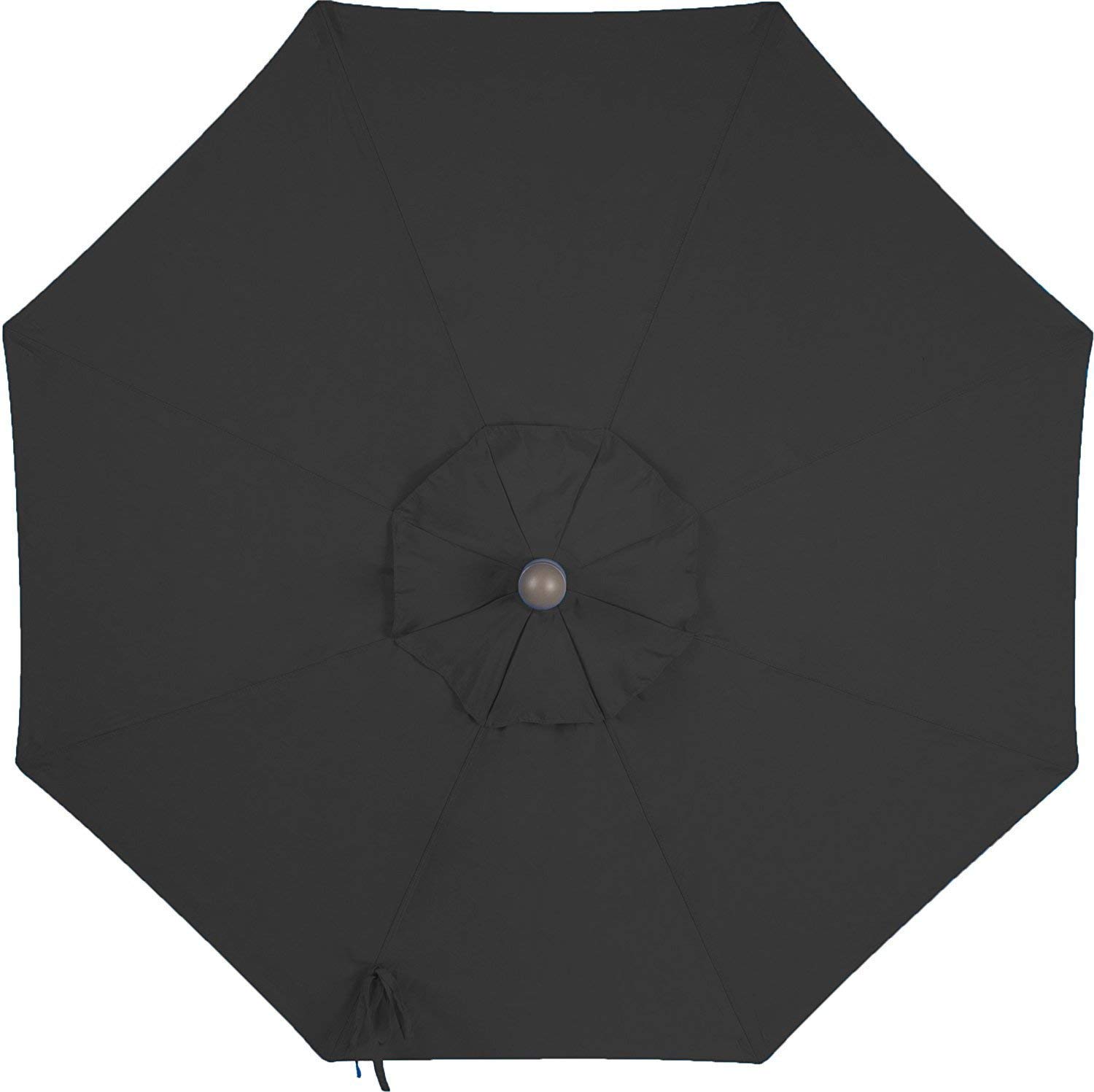 Bayside21 Black Umbrella Replacement Canopy for 9 ft 8 Ribs Outdoor Patio Umbrella, Vented Canopy, Fade Resistant, UPF 50+ Sun Protection, Canvas Black