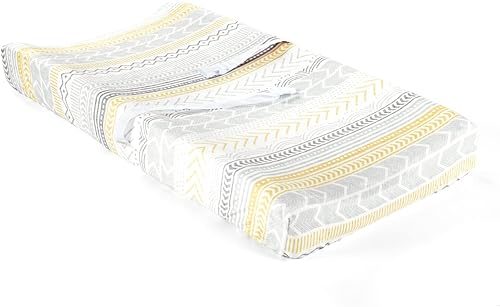 Lush Decor Baby Hygge Geo Soft & Plush - Funda para cambiador, 32 x 16 x 5 pulgadas, amarillo y gris