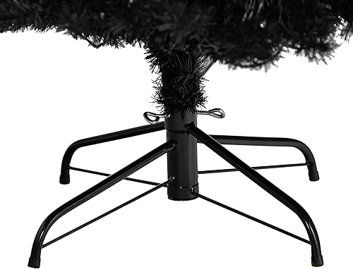 Miniatura 6 de Nearly Natural Árbol de Navidad artificial negro de 6 pies con 400 luces LED transparentes y 1036 puntas