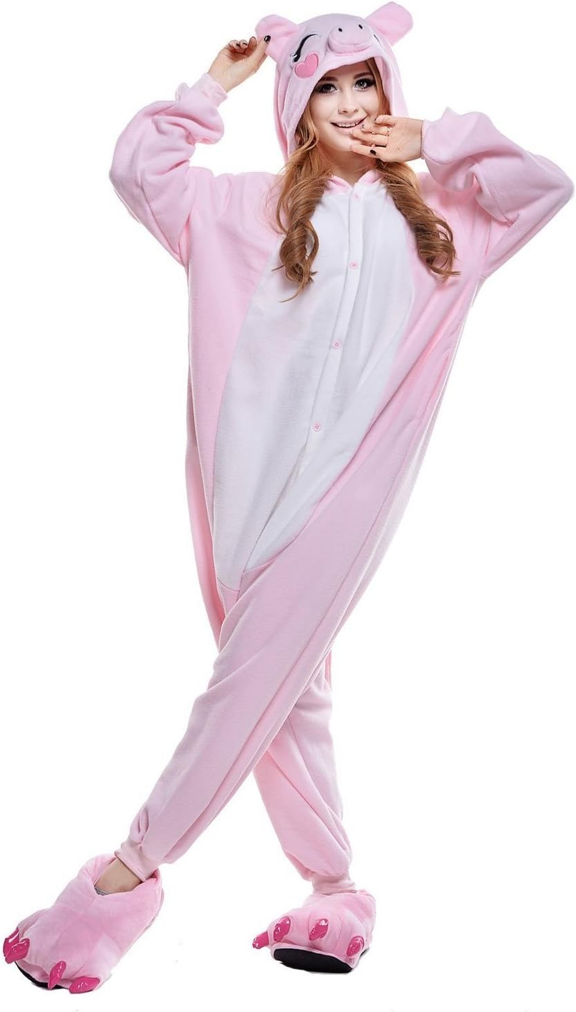 Animal Cosplay Costume Pig Unisex Adult Pajamas
