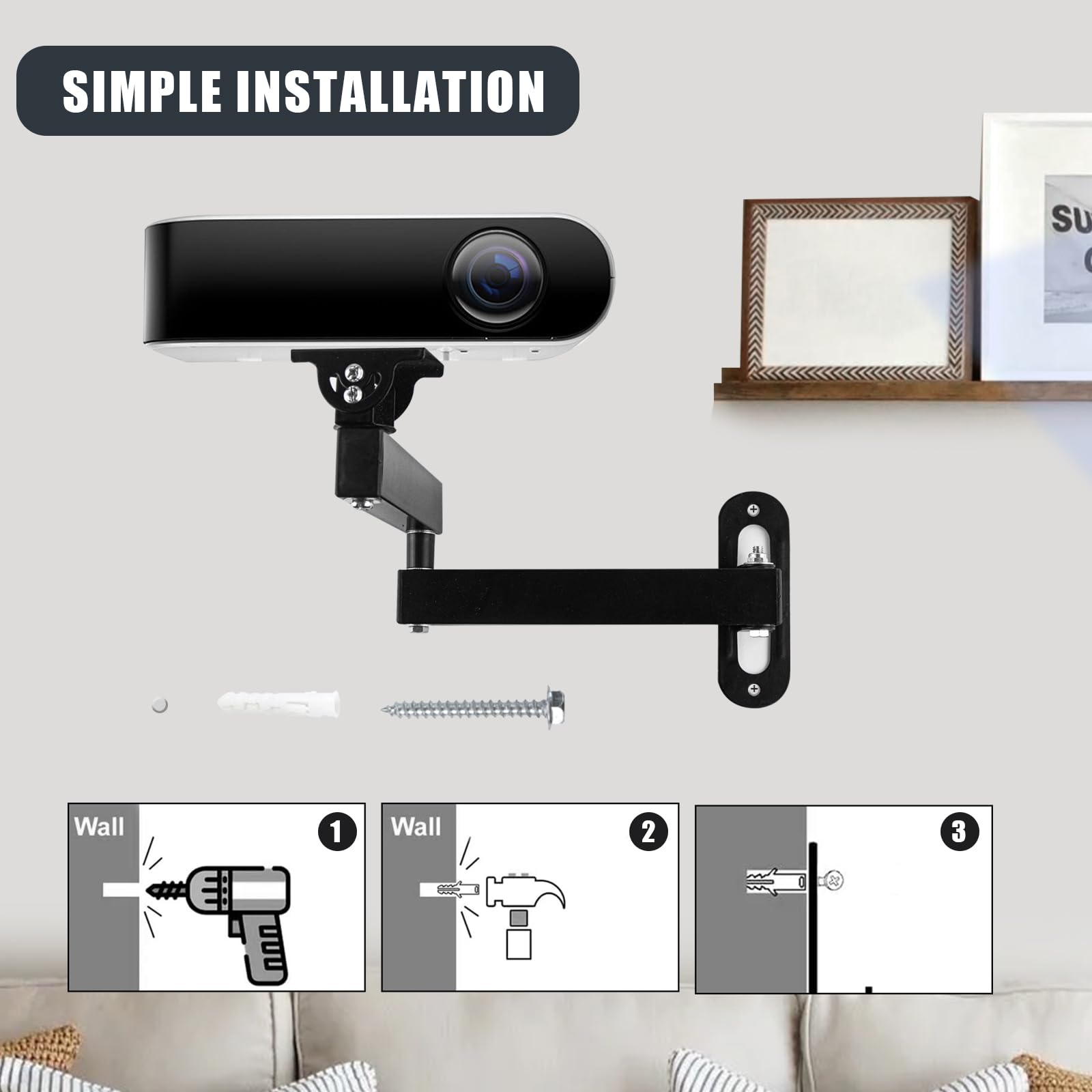 Support Videoprojecteur sur Pied, Support Retroprojecteur, Pied Videoprojecteur, Compatible avec les Projecteurs Dotés d'un Connecteur à Vis de 1/4 De Pouce