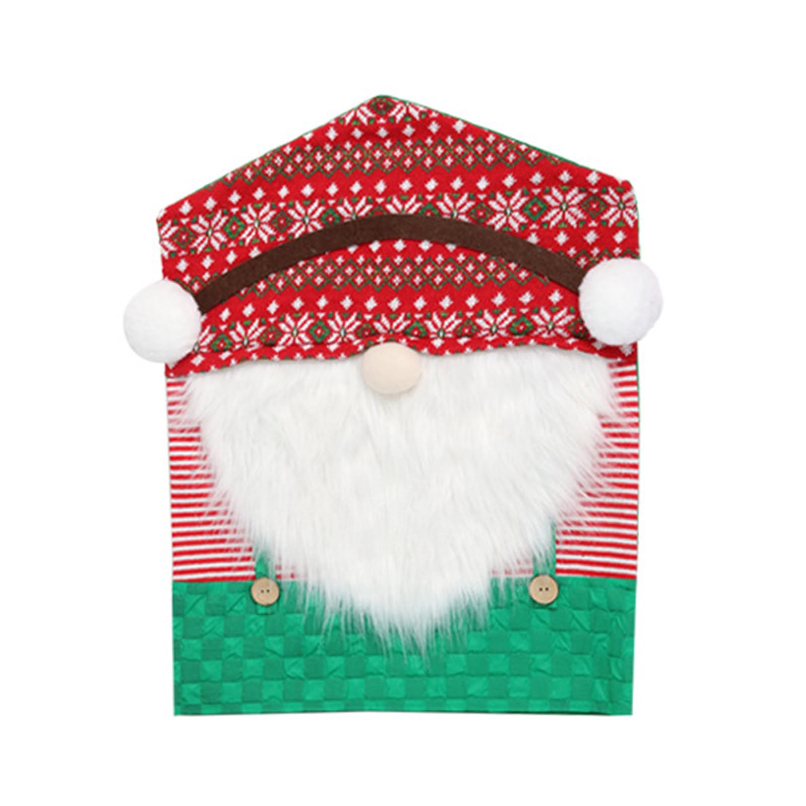 Carotoe B Santa Figure Polyester Chair Cover Smooth Universals Size For Dining Living Room Christmas Decoration Christmas Chair Slipcover