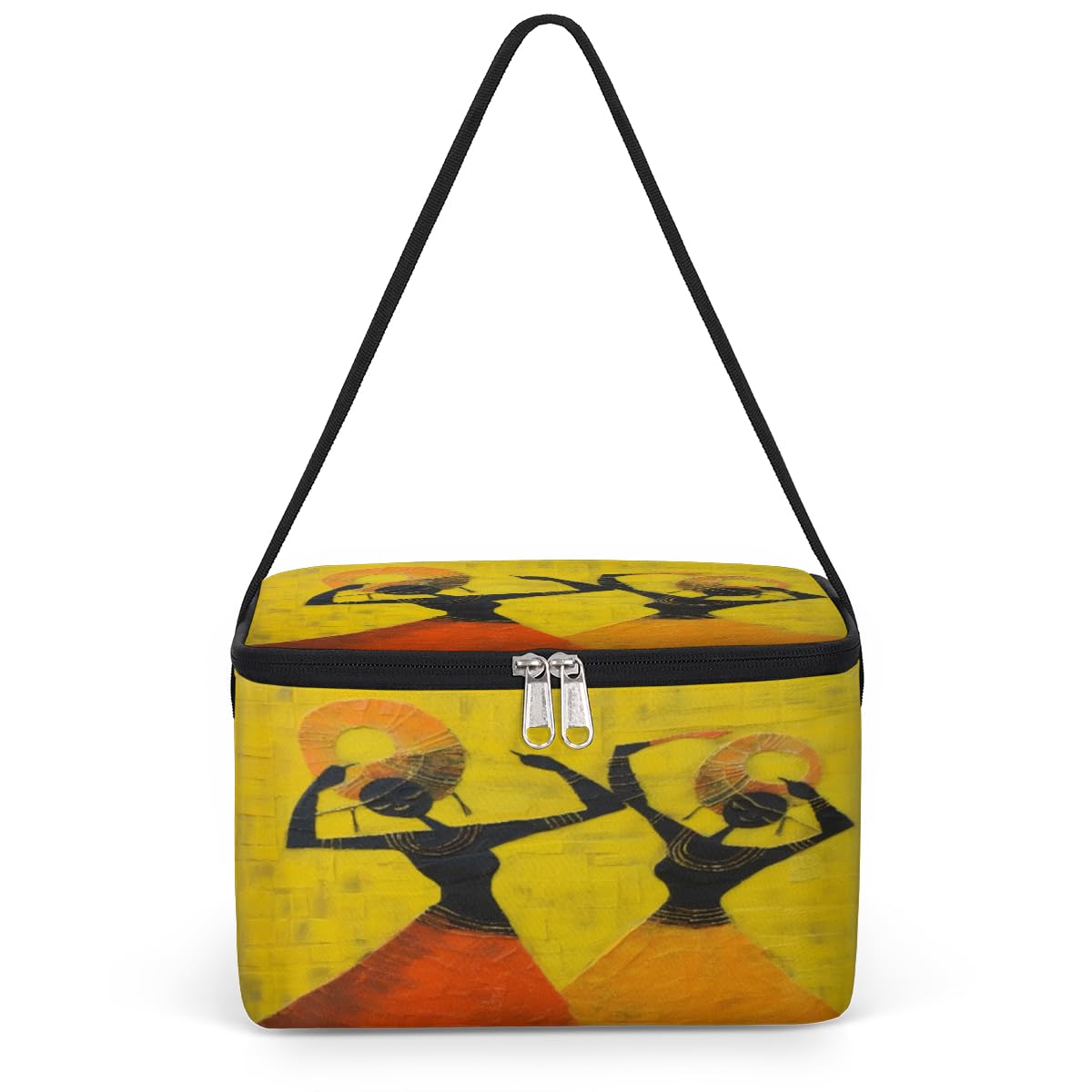 GzLeyigou Africa Woman Lunch Bags for Women Men 9 Cans, Hot & Cold Food Delivery Bag Insulated Grocery Bag Insulated Lunch Box Woman Cooler Bag for Office Work Picnic Beach