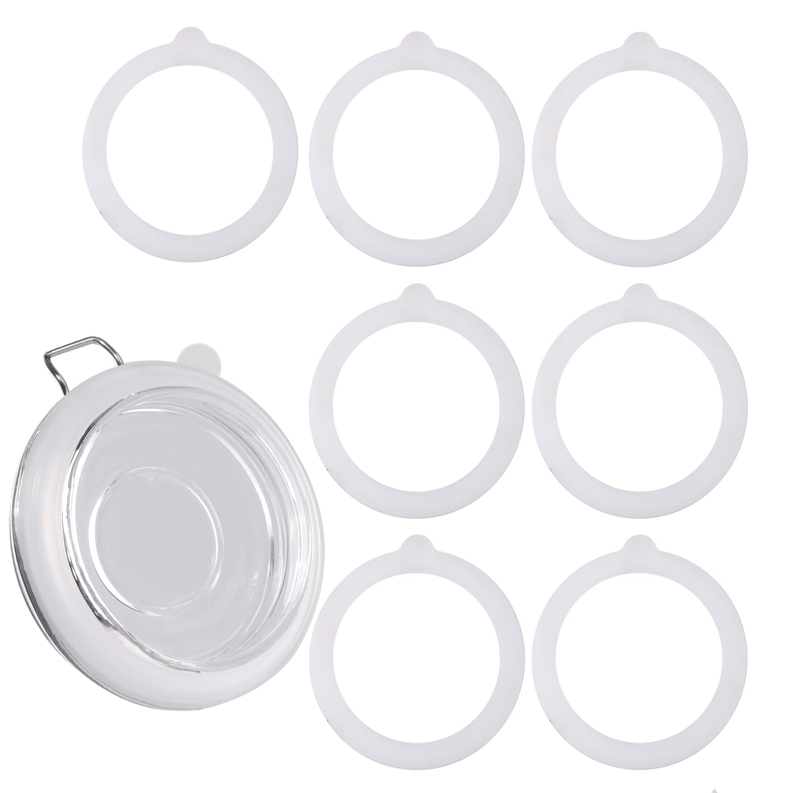 7 Pack Rubber Seals for Glass Jars, Airtight Silicone Jar Gaskets, Leakproof Rubber Gasket for Canning Mason Jars - 3.75 Inches Diameter, Fits Most
